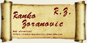 Ranko Zoranović vizit kartica